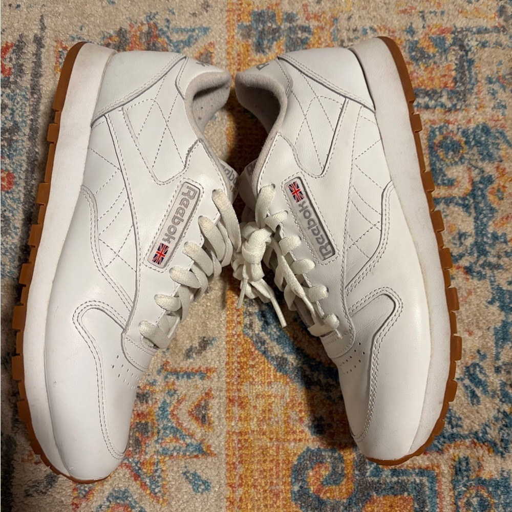 Reebok white leather joggers sneakers - Picture 4 of 7